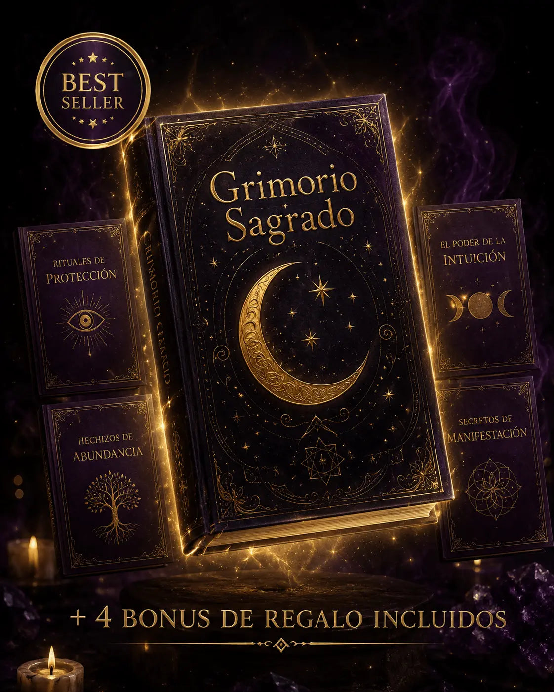 🌙 Grimorio Sagrado: Despierta tu Magia Interior — El Método de las 4 Lunas ✦ + 4 Bonus de Regalo 🎁